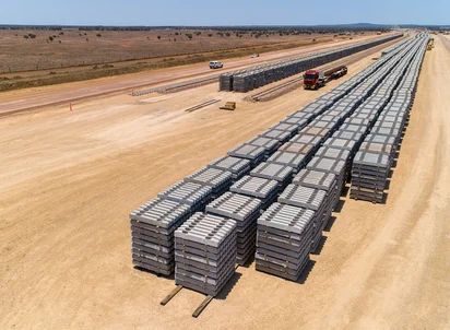 Concrete sleeper storage